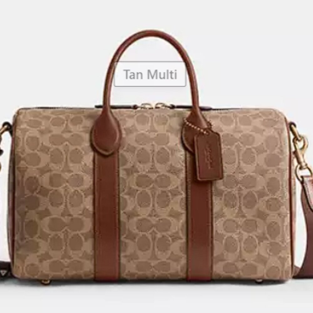 Coach Compass Bag 35 In Signature Canvas, Tan